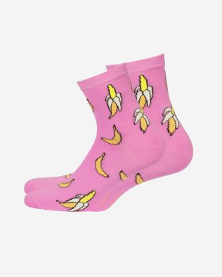 Skarpetki – banany, różowe